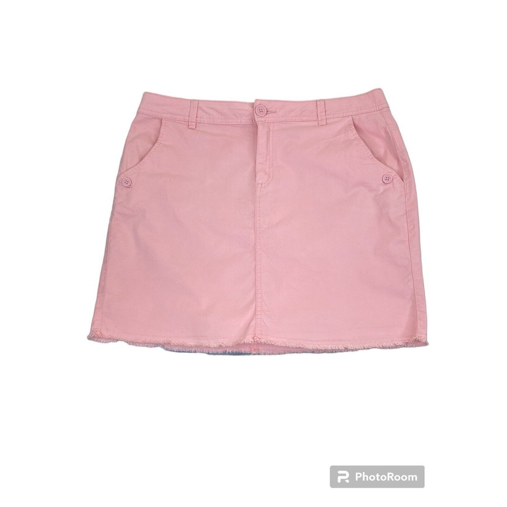 CAMAIEU Skirt Womens Sz XL  Cotton Peach Stretch Casual (French Brand)